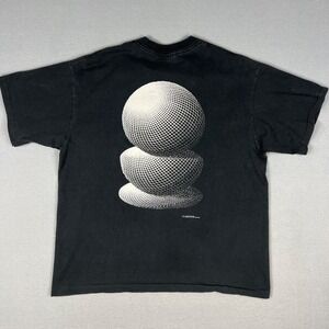 VTG MC Escher The Three Spheres & Spirals T Shirt L Faded‎ Single Stitch 90s USA